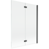 Mexen Mist parawan nawannowy 2-skrzydłowy prawy 130 x 150 cm, transparent, gun gray szczotkowany - 8A9-130-002-66-00-P