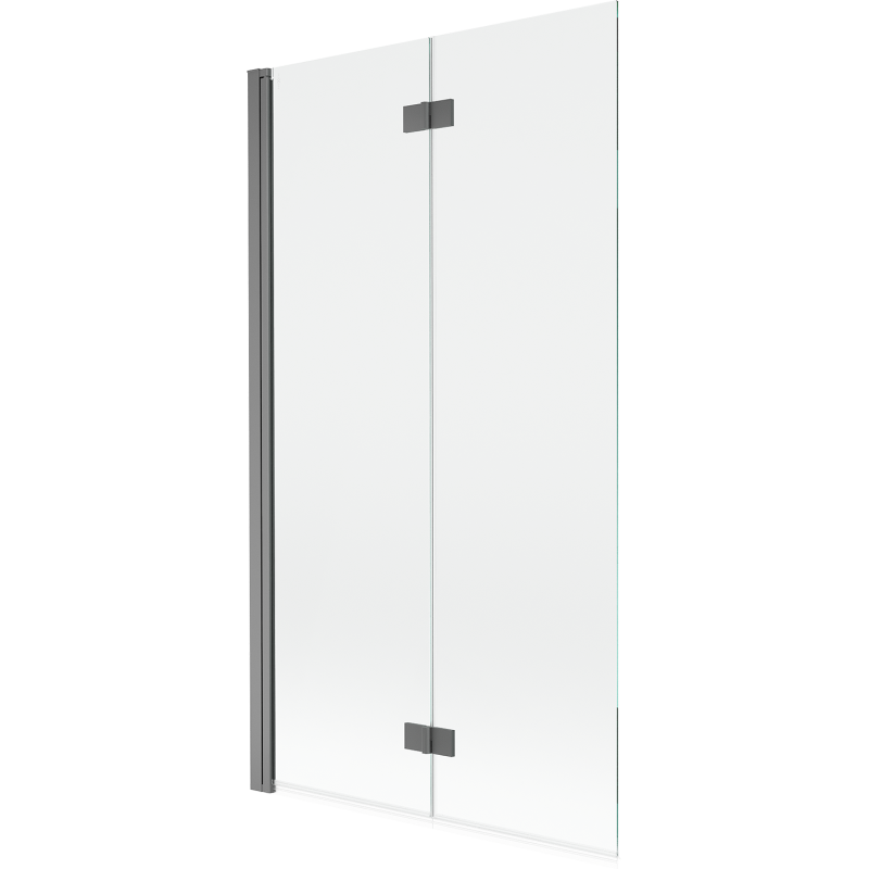 Mexen Mist parawan nawannowy 2-skrzydłowy lewy 100 x 150 cm, transparent, gun metal - 8A9-100-002-95-00-L