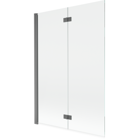 Mexen Mist parawan nawannowy 2-skrzydłowy lewy 120 x 150 cm, transparent, gun metal - 8A9-120-002-95-00-L