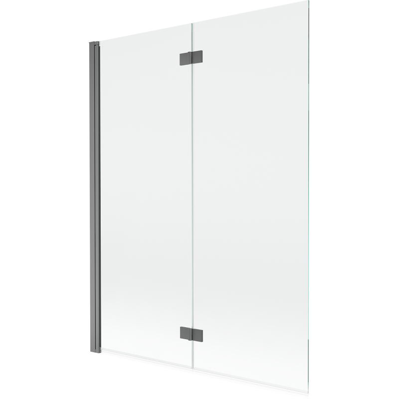 Mexen Mist parawan nawannowy 2-skrzydłowy lewy 130 x 150 cm, transparent, gun metal - 8A9-130-002-95-00-L