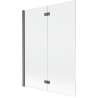 Mexen Mist parawan nawannowy 2-skrzydłowy lewy 130 x 150 cm, transparent, gun metal - 8A9-130-002-95-00-L