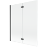 Mexen Mist parawan nawannowy 2-skrzydłowy lewy 140 x 150 cm, transparent, gun metal - 8A9-140-002-95-00-L