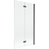 Mexen Mist parawan nawannowy 2-skrzydłowy prawy 100 x 150 cm, transparent, gun metal - 8A9-100-002-95-00-P