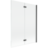 Mexen Mist parawan nawannowy 2-skrzydłowy prawy 130 x 150 cm, transparent, gun metal - 8A9-130-002-95-00-P