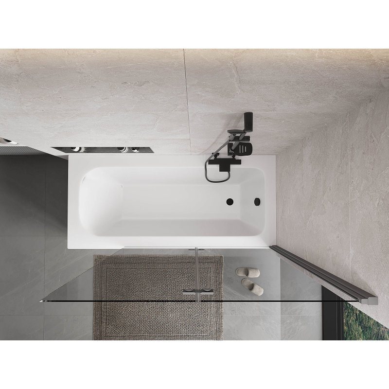 Mexen Mist parawan nawannowy 2-skrzydłowy prawy 130 x 150 cm, transparent, gun metal - 8A9-130-002-95-00-P