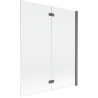 Mexen Mist parawan nawannowy 2-skrzydłowy prawy 140 x 150 cm, transparent, gun metal - 8A9-140-002-95-00-P