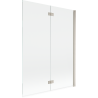 Mexen Mist parawan nawannowy 2-skrzydłowy prawy 130 x 150 cm, transparent, nikiel szczotkowany - 8A9-130-002-97-00-P