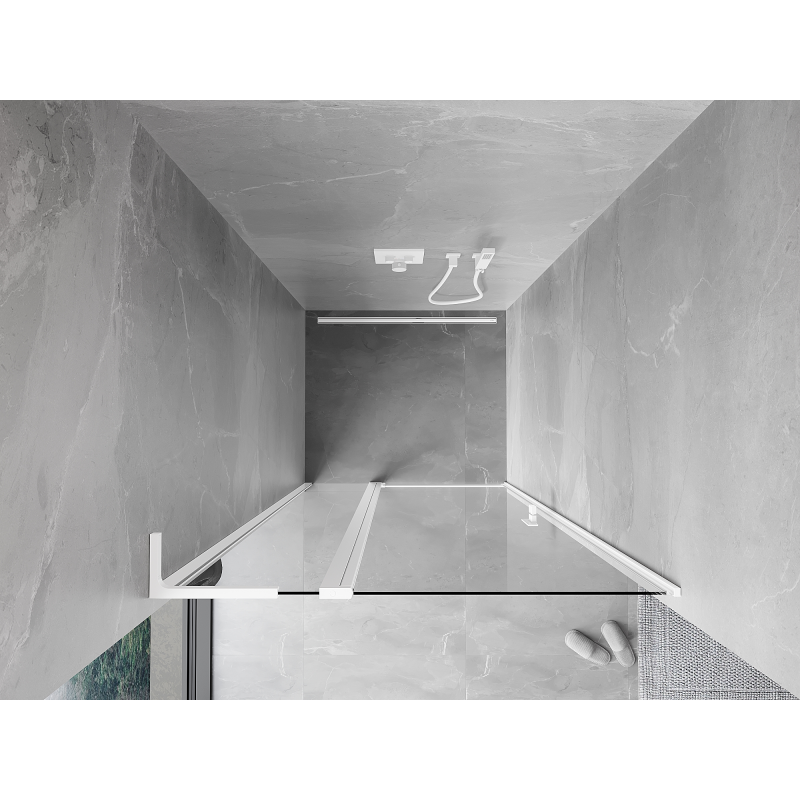 Mexen Mist L drzwi prysznicowe uchylne 120 cm, transparent, białe - 8A4L-120-000-20-00