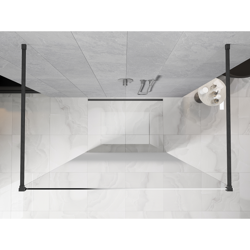 Mexen Kioto ścianka prysznicowa wolnostojąca 130 x 200 cm, ombre biała 8 mm, gun gray szczotkowany - 800-130-002-66-86