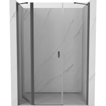Mexen Mist drzwi prysznicowe uchylne 135 cm, transparent, gun metal - 8A4-135-001-95-00