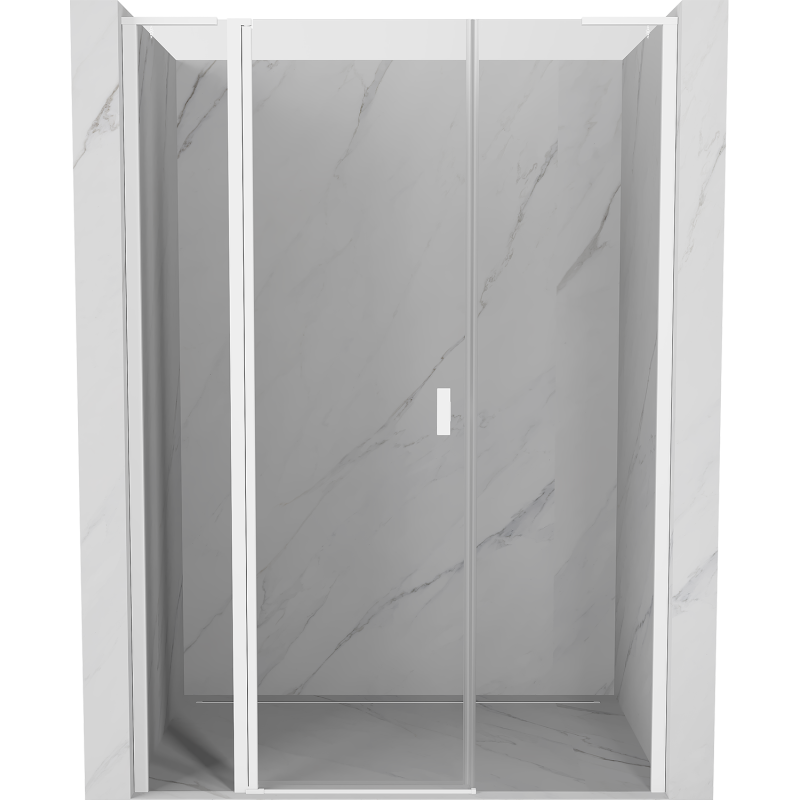 Mexen Mist L drzwi prysznicowe uchylne 140 cm, transparent, białe - 8A4L-140-001-20-00