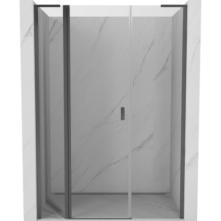 Mexen Mist L drzwi prysznicowe uchylne 140 cm, transparent, gun gray szczotkowany - 8A4L-140-001-66-00