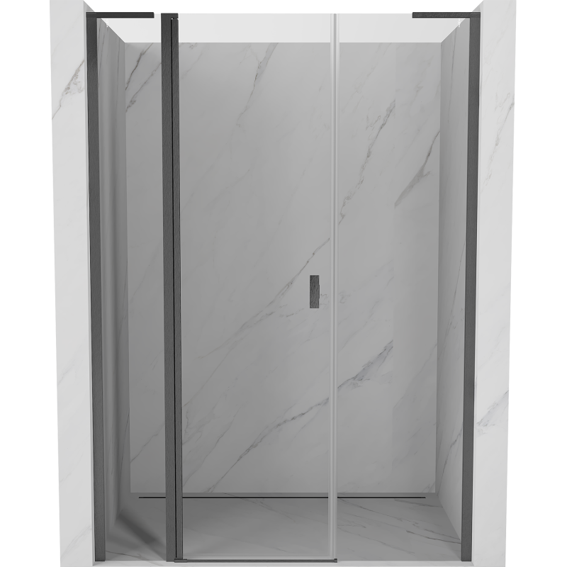 Mexen Mist L drzwi prysznicowe uchylne 160 cm, transparent, gun gray szczotkowany - 8A4L-160-001-66-00