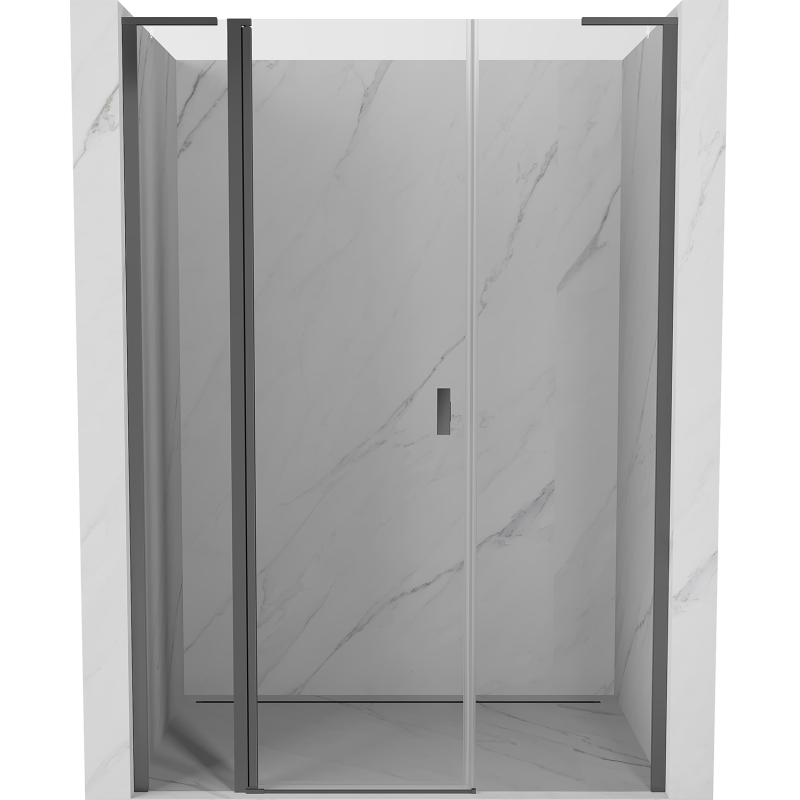 Mexen Mist L drzwi prysznicowe uchylne 155 cm, transparent, gun metal - 8A4L-155-001-95-00