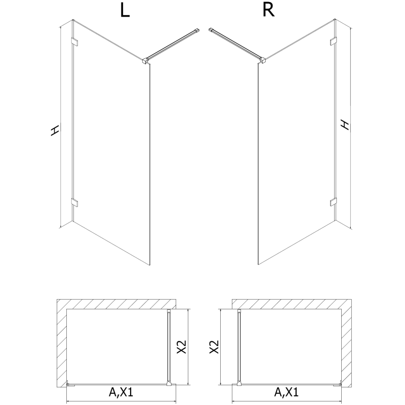 Mexen Lunar ścianka prysznicowa Walk-in prawa 90 x 200 cm, transparent 8 mm, biała - 830-090-000-20-00-P