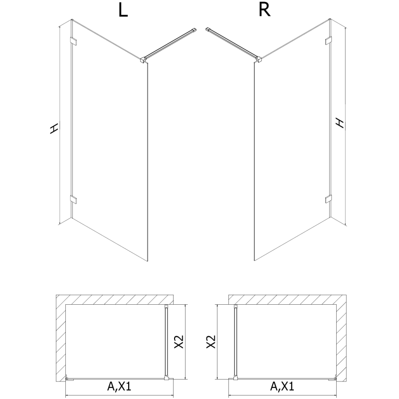 Mexen Lunar ścianka prysznicowa Walk-in prawa 110 x 200 cm, transparent 8 mm, biała - 830-110-000-20-00-P
