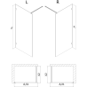 Mexen Lunar ścianka prysznicowa Walk-in prawa 110 x 200 cm, transparent 8 mm, gun metal - 830-110-000-95-00-P