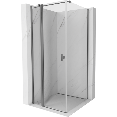 Mexen Mist T kabina prysznicowa uchylna 110 x 110 cm, transparent, gun metal - 8A4T-110-110-95-00