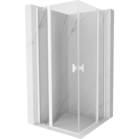 Mexen Mist Duo kabina prysznicowa uchylna 85 x 85 cm, transparent, biała - 8A4-085-085-20-00