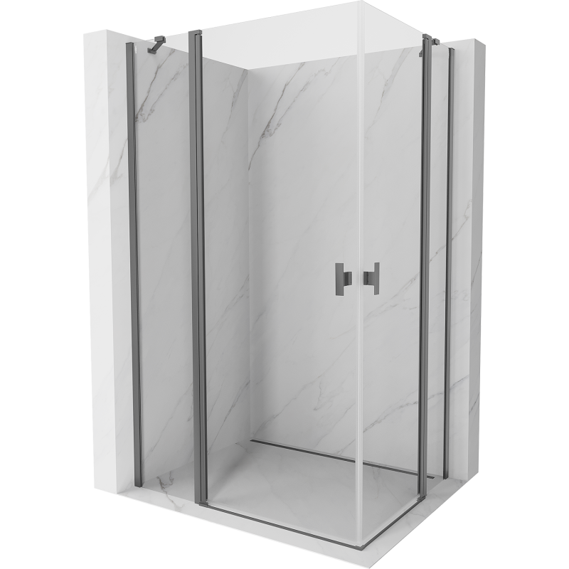 Mexen Mist Duo kabina prysznicowa uchylna 90 x 70 cm, transparent, gun metal - 8A4-090-070-95-00
