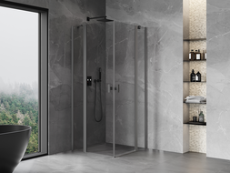 Mexen Mist Duo kabina prysznicowa uchylna 120 x 120 cm, transparent, gun metal - 8A4-120-120-95-00