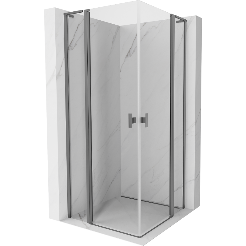 Mexen Mist L Duo kabina prysznicowa uchylna 90 x 90 cm, transparent, gun metal - 8A4L-090-090-95-00