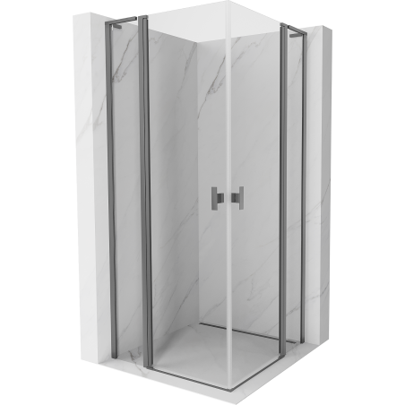 Mexen Mist L Duo kabina prysznicowa uchylna 90 x 90 cm, transparent, gun metal - 8A4L-090-090-95-00