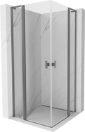 Mexen Mist L Duo kabina prysznicowa uchylna 95 x 95 cm, transparent, gun metal - 8A4L-095-095-95-00