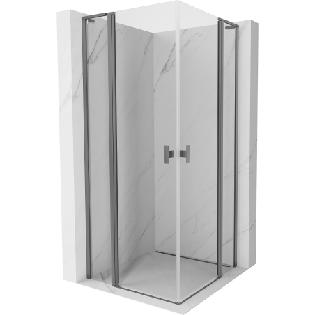 Mexen Mist L Duo kabina prysznicowa uchylna 110 x 110 cm, transparent, gun metal - 8A4L-110-110-95-00