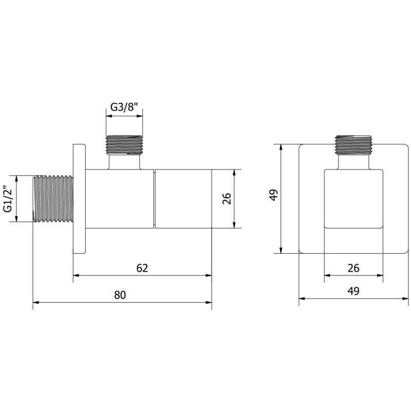Mexen S zawór kątowy do baterii 1/2"x3/8", miedź szczotkowana - 79971-65