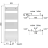 Mexen Ares grzejnik łazienkowy 1500 x 600 mm, 579 W, miedź szczotkowana - W102-1500-600-00-65