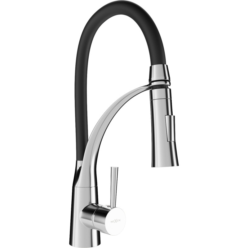 Mexen Aster bateria kuchenna, chrom/czarna - 73450-07