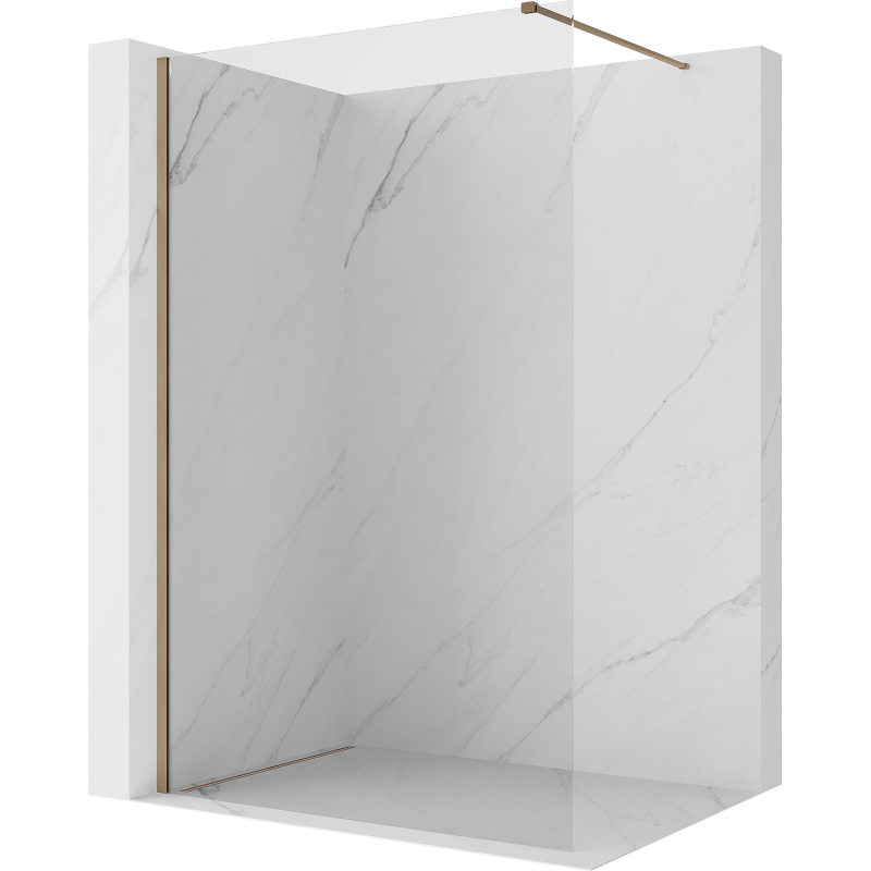 Mexen Kioto ścianka prysznicowa Walk-in 50 x 200 cm, transparent 8 mm, brąz szczotkowany - 800-050-101-33-00