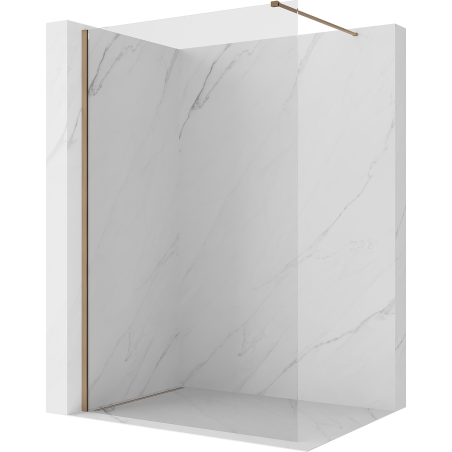 Mexen Kioto ścianka prysznicowa Walk-in 150 x 200 cm, transparent 8 mm, brąz szczotkowany - 800-150-101-33-00