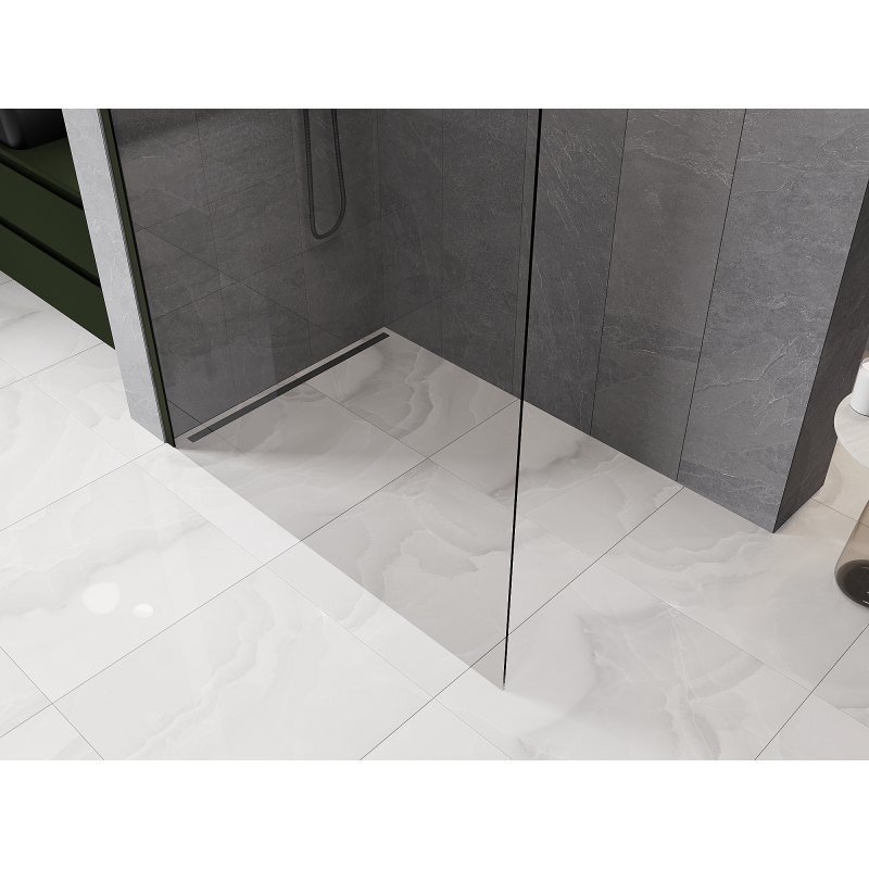Mexen Kioto ścianka prysznicowa Walk-in 130 x 200 cm, transparent 8 mm, ciemny zielony - 800-130-101-42-00