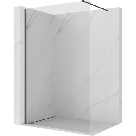 Mexen Kioto ścianka prysznicowa Walk-in 130 x 200 cm, transparent 8 mm, ciemny zielony - 800-130-101-42-00
