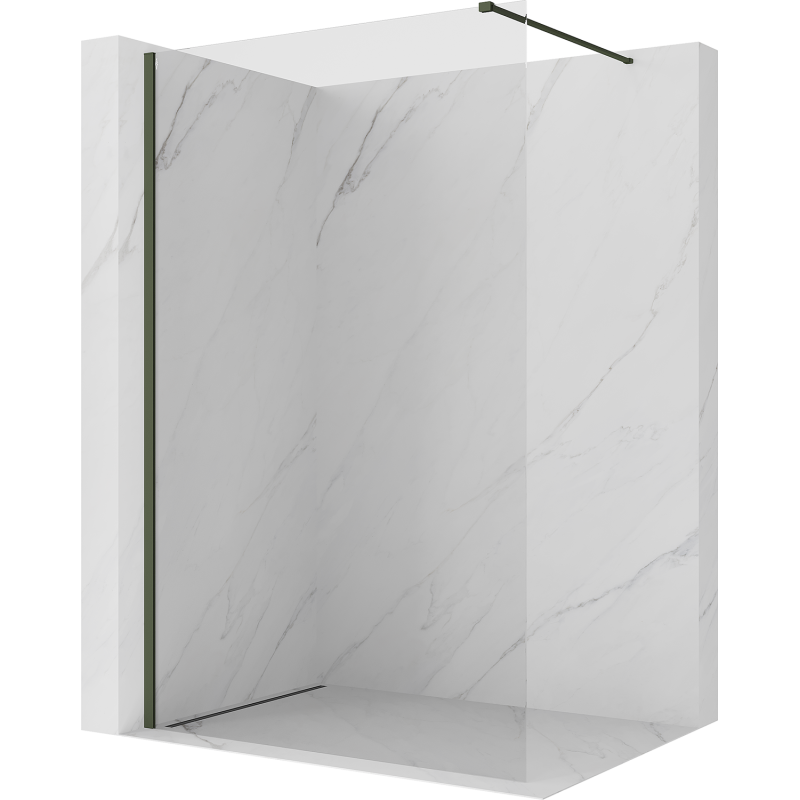 Mexen Kioto ścianka prysznicowa Walk-in 150 x 200 cm, transparent 8 mm, ciemny zielony - 800-150-101-42-00
