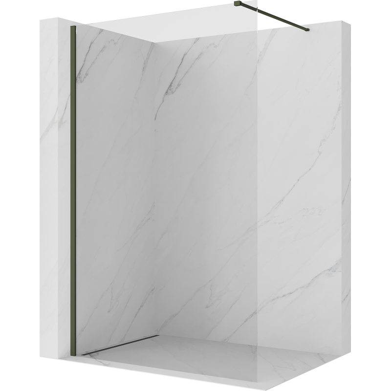 Mexen Kioto ścianka prysznicowa Walk-in 155 x 200 cm, transparent 8 mm, ciemny zielony - 800-155-101-42-00