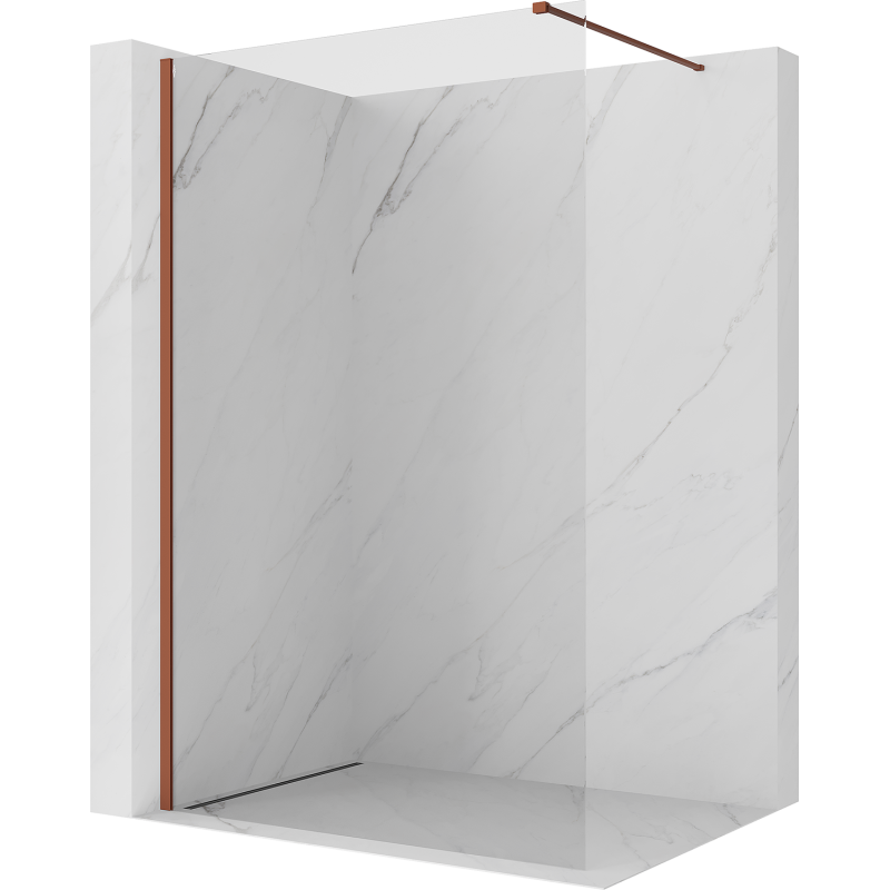 Mexen Kioto ścianka prysznicowa Walk-in 65 x 200 cm, transparent 8 mm, terra - 800-065-101-43-00
