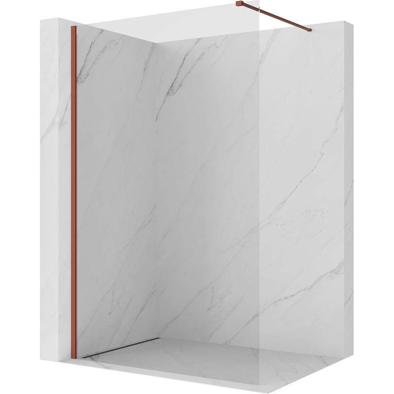Mexen Kioto ścianka prysznicowa Walk-in 80 x 200 cm, transparent 8 mm, terra - 800-080-101-43-00