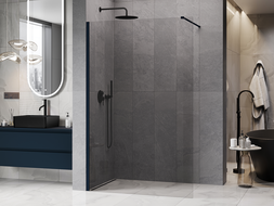 Mexen Kioto ścianka prysznicowa Walk-in 90 x 200 cm, transparent 8 mm, ciemny granat - 800-090-101-44-00