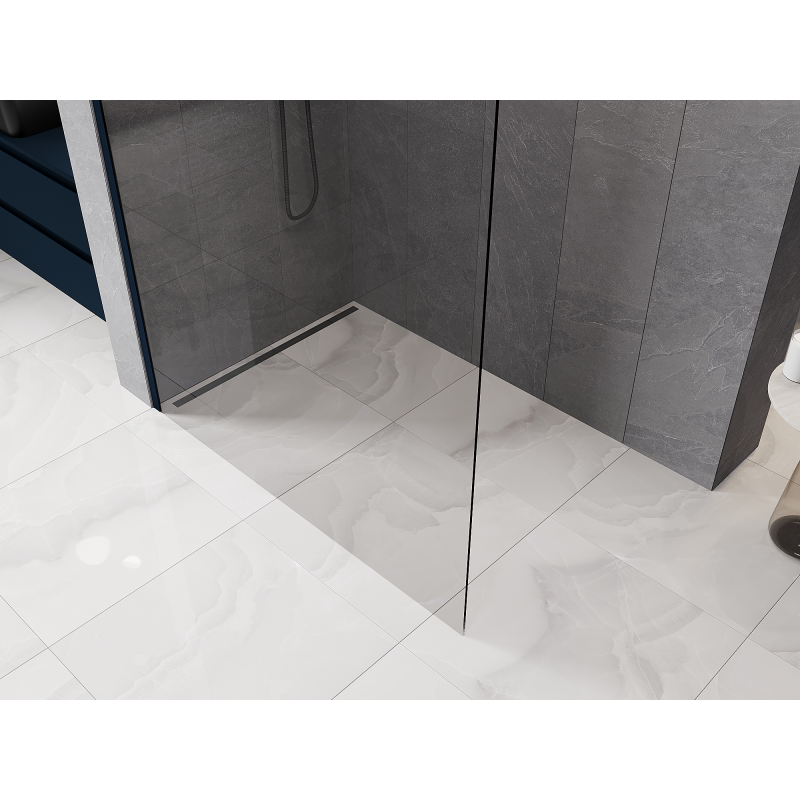 Mexen Kioto ścianka prysznicowa Walk-in 130 x 200 cm, transparent 8 mm, ciemny granat - 800-130-101-44-00