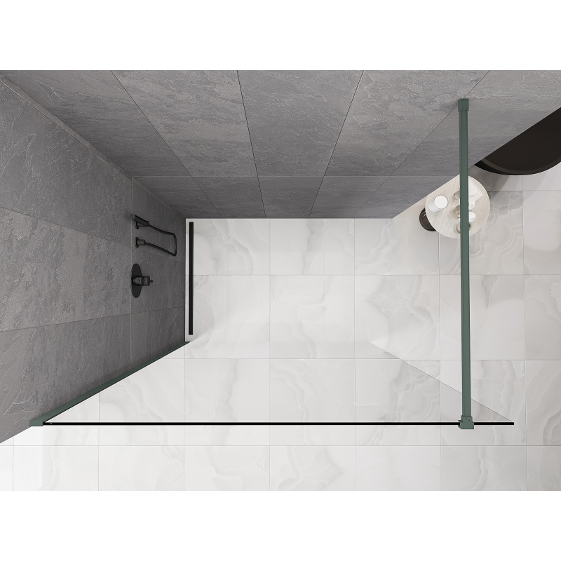 Mexen Kioto ścianka prysznicowa Walk-in 130 x 200 cm, transparent 8 mm, szałwiowy - 800-130-101-45-00