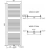Mexen Mars grzejnik łazienkowy 1800 x 600 mm, 752 W, złoty szczotkowany - W110-1800-600-00-55