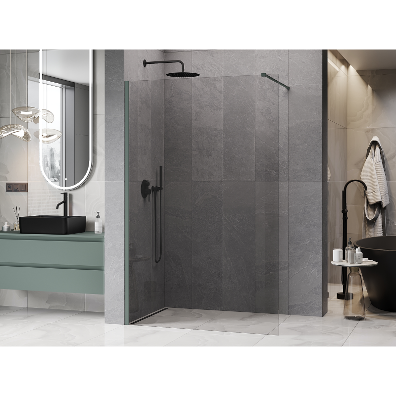 Mexen Kioto ścianka prysznicowa Walk-in 150 x 200 cm, transparent 8 mm, szałwiowy - 800-150-101-45-00
