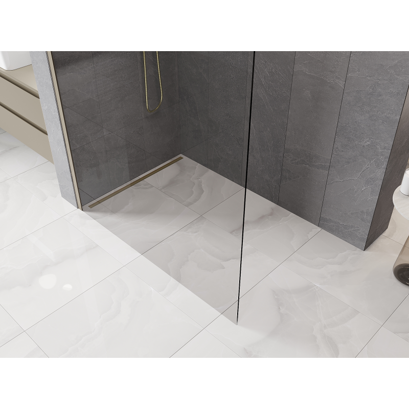 Mexen Kioto ścianka prysznicowa Walk-in 110 x 200 cm, transparent 8 mm, sand - 800-110-101-46-00