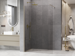Mexen Kioto ścianka prysznicowa Walk-in 155 x 200 cm, transparent 8 mm, sand - 800-155-101-46-00