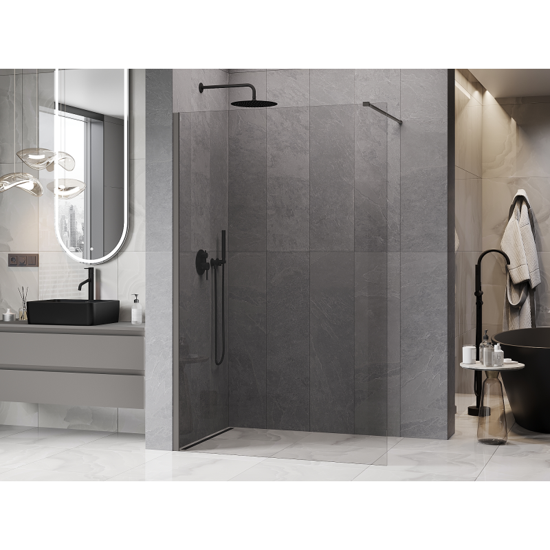 Mexen Kioto ścianka prysznicowa Walk-in 120 x 200 cm, transparent 8 mm, taupe - 800-120-101-64-00