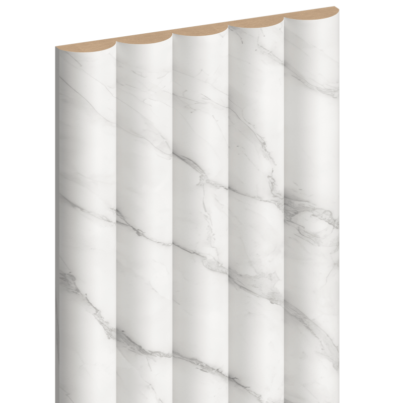 Mexen Strio 02 lamele ścienne ryflowane 280 x 14,5 cm (2szt), carrara white - S120-280-02-390