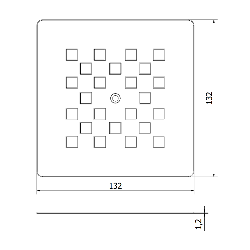 Mexen Stone+ maskownica do brodzika, inox - 44910001